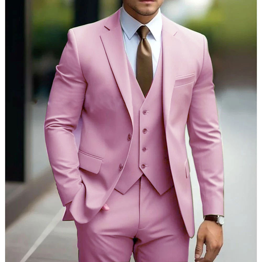 Abito Tre Pezzi da Uomo Business Casual per Sposo Matrimonio