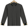 Camicia a maniche lunghe da uomo con risvolto, a tinta unita, abbottonata, casual ed elegante