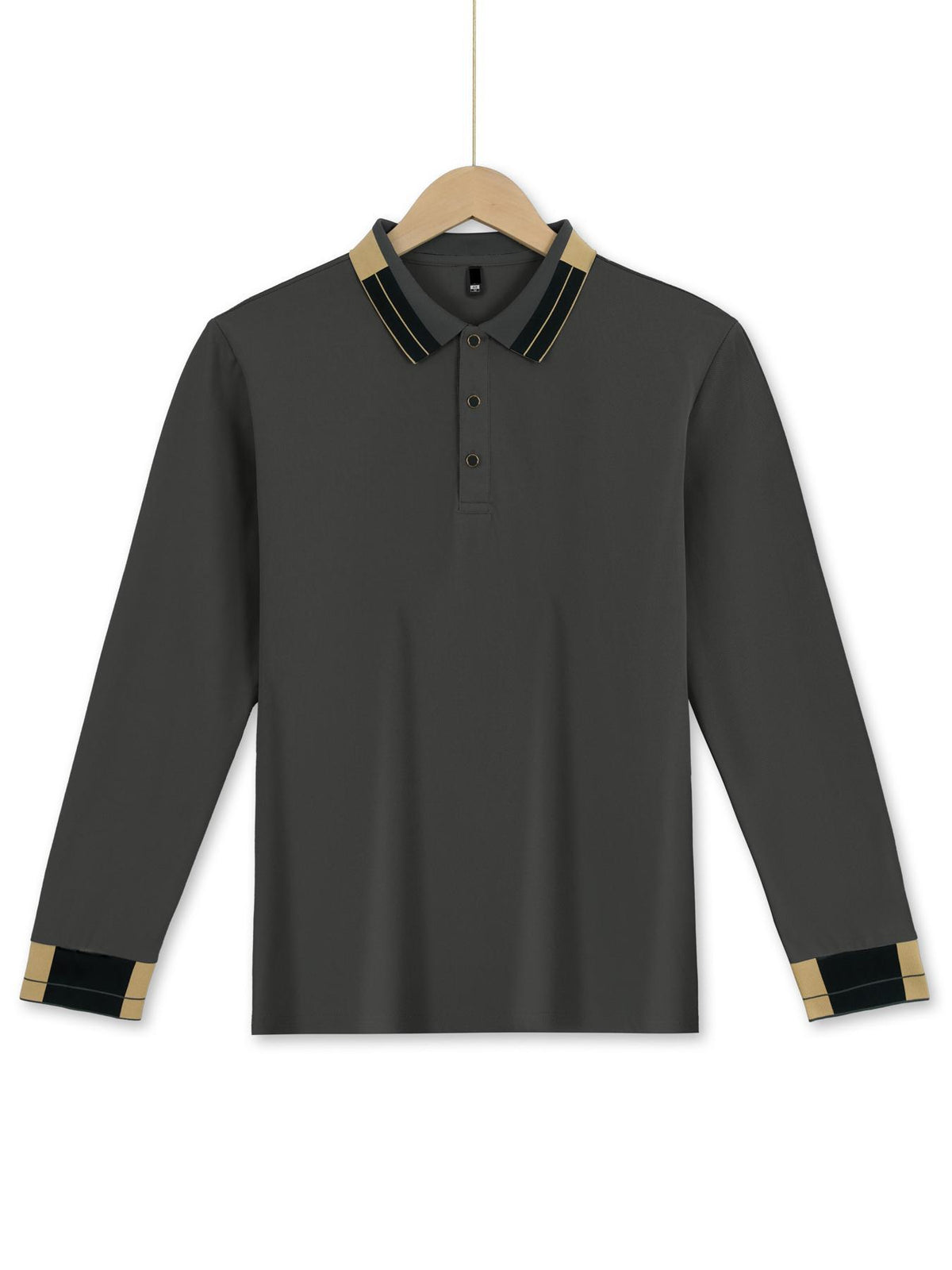 Camicia a maniche lunghe da uomo con risvolto, a tinta unita, abbottonata, casual ed elegante