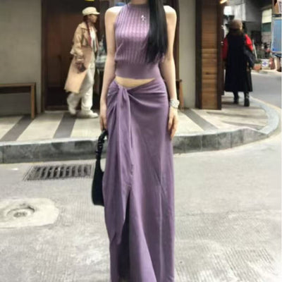 Womens Fashionable And Sexy Sleeveless Tank Dress Set