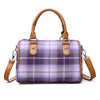 Plaid Academy Style Round Barrel Shoulder Bag