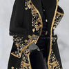 Women's Large Lapel Digital Printing Woolen Coat