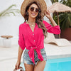 Abito da spiaggia/camicetta da donna con orlo irregolare