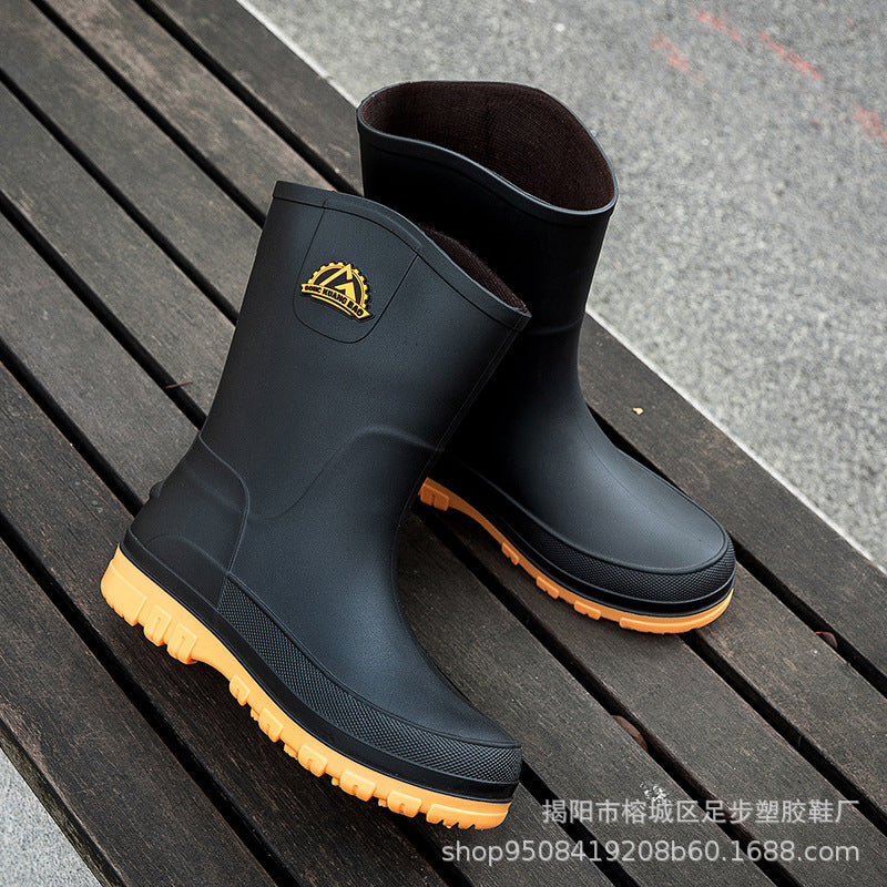 Men's Fashionable Outdoor Middle Tube Non-slip Rain Boots