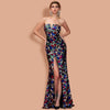 Donne Sexy Scollo a V Senza Spalline Paillettes Ma