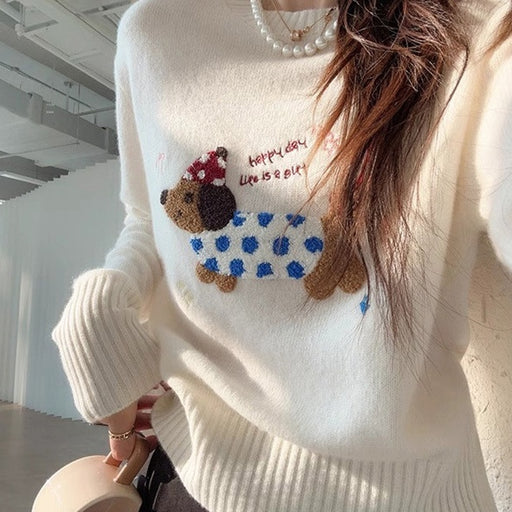 Idle Style Simple Temperament Small Flower Dog Pullover Sweater