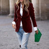 Women's Solid Color Notch Lapel Blazer - Slim Fit Long Sleeve Formal Jacket, Autumn&Winter Elegant Office Wear