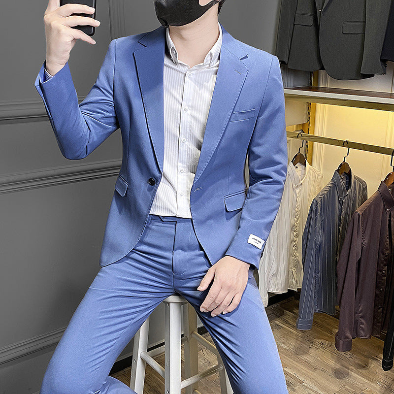 Abito da uomo in stile coreano, slim fit, per affari o casual