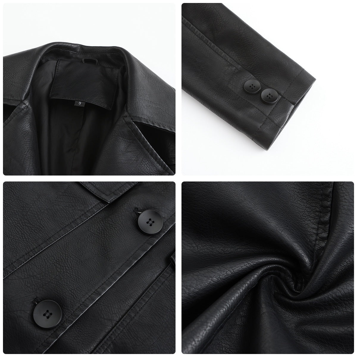 Cappotto Lungo in Pelle Trench alla Moda Capispalla da Donna