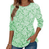 Elegante maglia a maniche lunghe con scollo rotondo e stampa chic