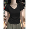 New Round-neck Straight-shoulder Top