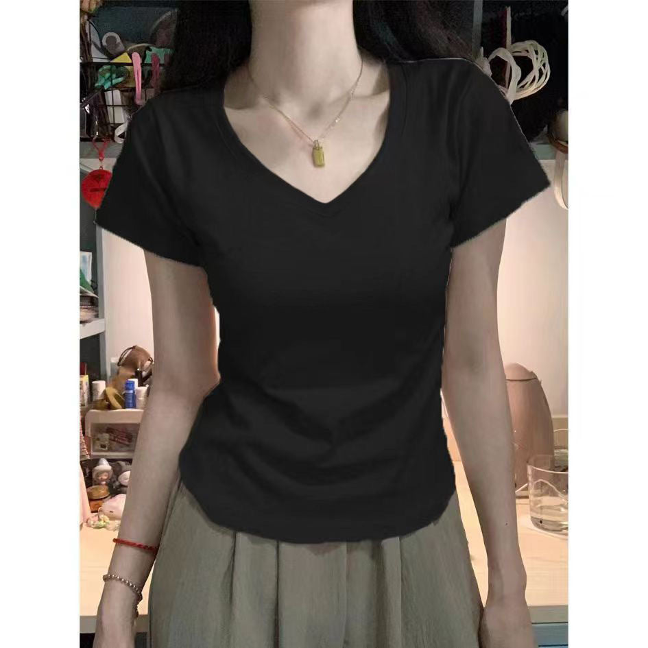 New Round-neck Straight-shoulder Top