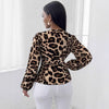 Europe And America Cross Border Shirt Leopard Print V-neck Top