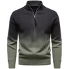 Men's British Gradient Collar Zipper Sweater