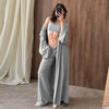 Set Loungewear in maglia 3 pezzi composto da maglia a maniche lunghe, pantaloni lunghi e maglia in maglia