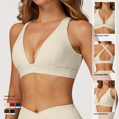 Reggiseno sportivo di alta qualità con incrocio sulla schiena per donna