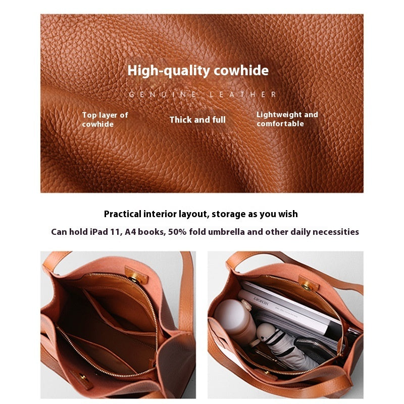 Genuine Leather Simple All-match Shoulder Bag