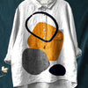 Camicia da donna estiva casual a maniche corte con stampa e colletto, taglia europea