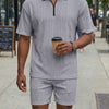 Polo da uomo, casual, a maniche corte, pantaloncini sportivi