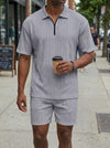 Polo da uomo, casual, a maniche corte, pantaloncini sportivi