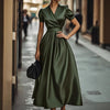 Figure-flattering French-style Dress With A Sophisticated Flowy Silhouette