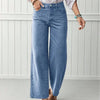 Jeans dritti in denim di alta qualità da donna