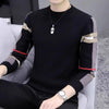 Slim-fit Contrast Colors Round Neck Base Knitwear Men's Sweater