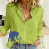 Camicia da donna a maniche lunghe con stampa di elefanti
