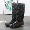 Women's Floral Knee-high Rain Boots Long Non-slip Wear-resistant Rain Boots