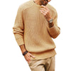 Men's Solid Color Long Sleeve Round Neck Fashion Sweater Loose Retro Sweater
