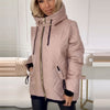 Women's Casual Hooded Pure Color Cotton Clothing Coat
