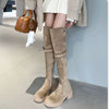 Thick Bottom Increased By Slim Fit Suede Knee-high Boots