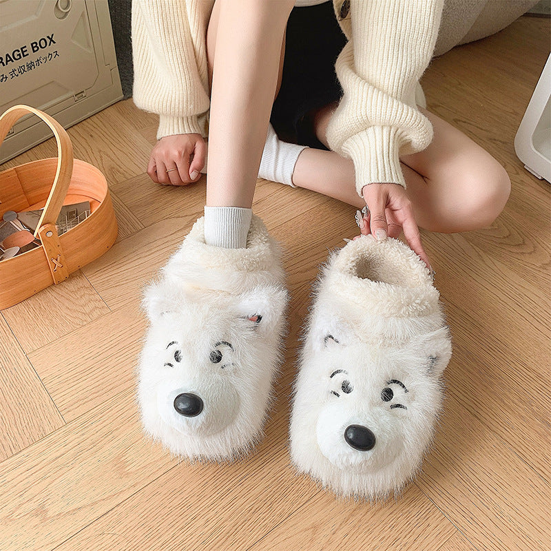 Ankle Wrap Cotton Slippers Female Interior Home Insulated Cotton-padded Shoes