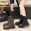 Platform Martin Boots Female Square Toe Booties