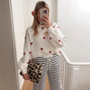 Heart Knitted Women's Leisure Pullover Sweater