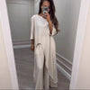 Womens Wide-Leg Pants Suit Fashionable And Casual Solid Color