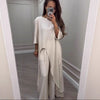Pantaloni da Donna a Gamba Larga Tuta Tinta Unita Alla Moda E Casual