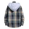 Men's Fashion Plaid Hooded Casual Shirt