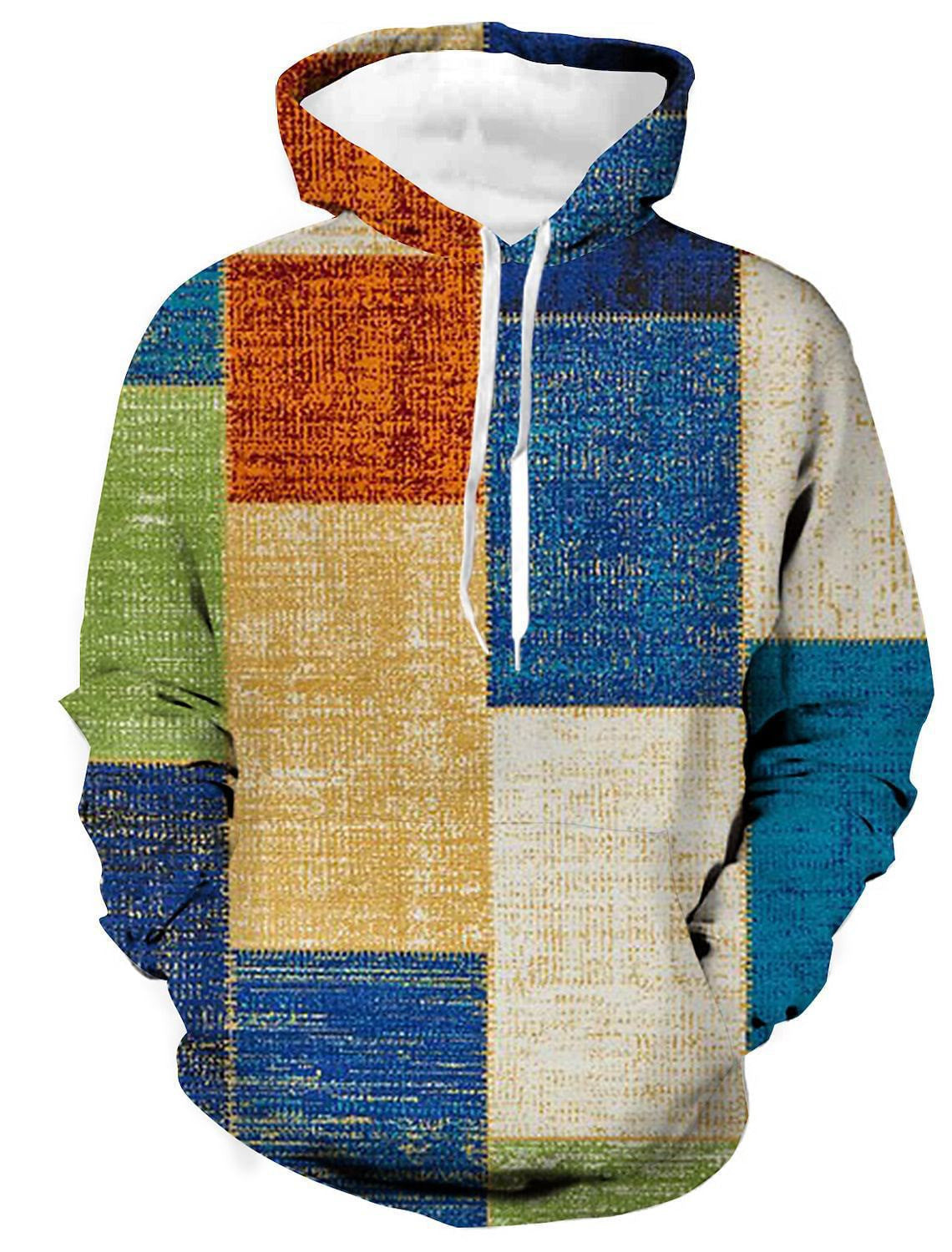 Stitching Pattern 3D Digital Printing Sweater Spring And Autumn Men's Hoodie