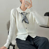 Lazy Fashion Lapel Scarf Sweater