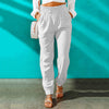 Ruffled Elastic Waistband High Waist Trousers