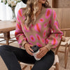 Women's Leopard Pattern Jacquard Knitted Sweater