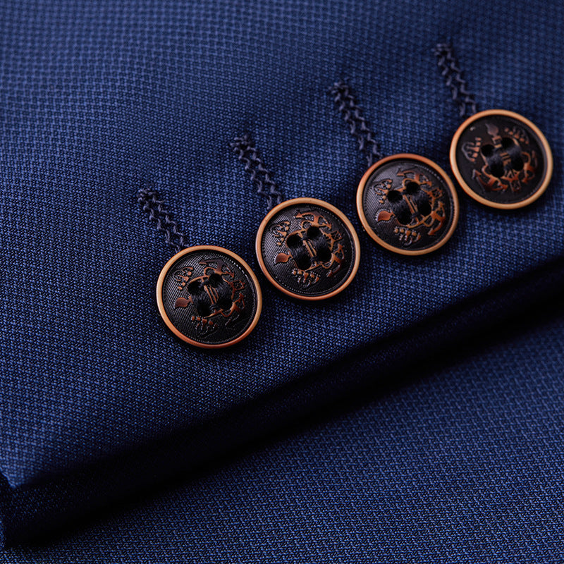 Abito tre pezzi casual da uomo, slim fit, blu scuro, stile British Coreano