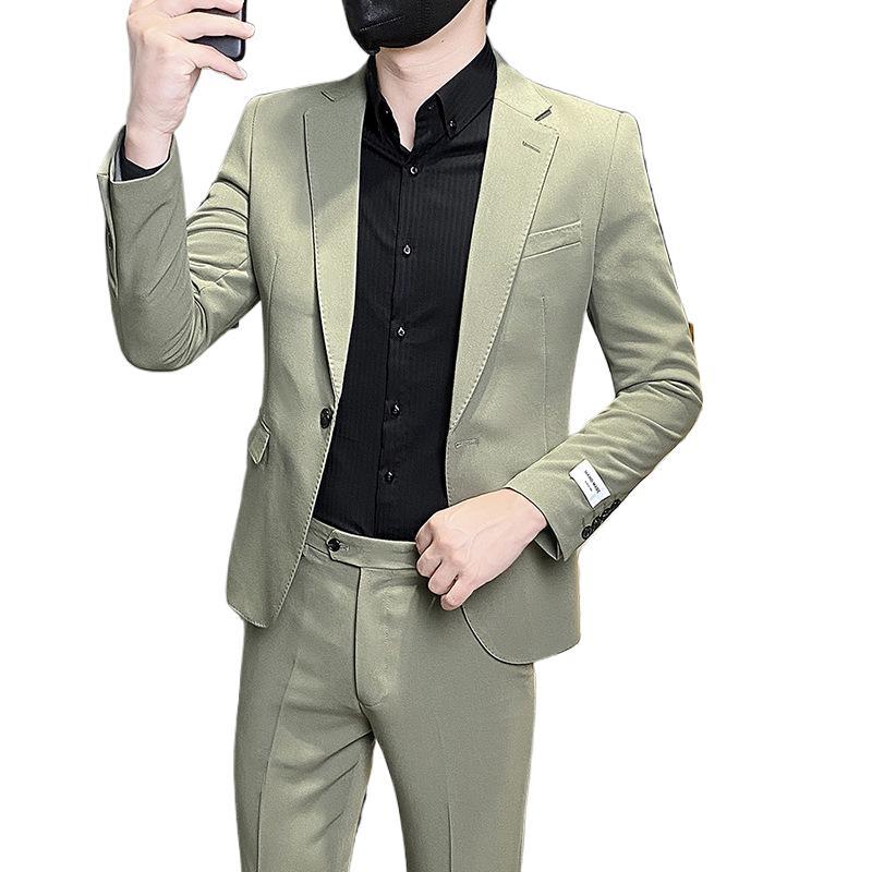 Abito da uomo in stile coreano, slim fit, per affari o casual