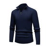Men's Knitwear Half Zipped Stand Collar Striped Sweater