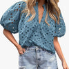 Top da donna casual elegante in pizzo traforato
