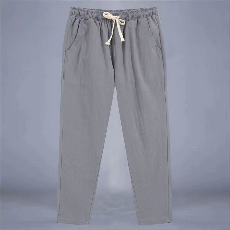 Cotton And Linen Thin Loose Plus Size Sports Straight Pants