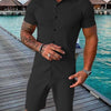 Completo due pezzi da uomo casual con top a maniche corte e pantaloncini