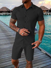 Completo due pezzi da uomo casual con top a maniche corte e pantaloncini