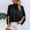 Camicia in pizzo irregolare allacciata a mezzo collo alto, stile europeo e americano